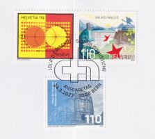 2022: Karte Mein Kanton mit 3 Marken, selten! Vom Ausgabetag