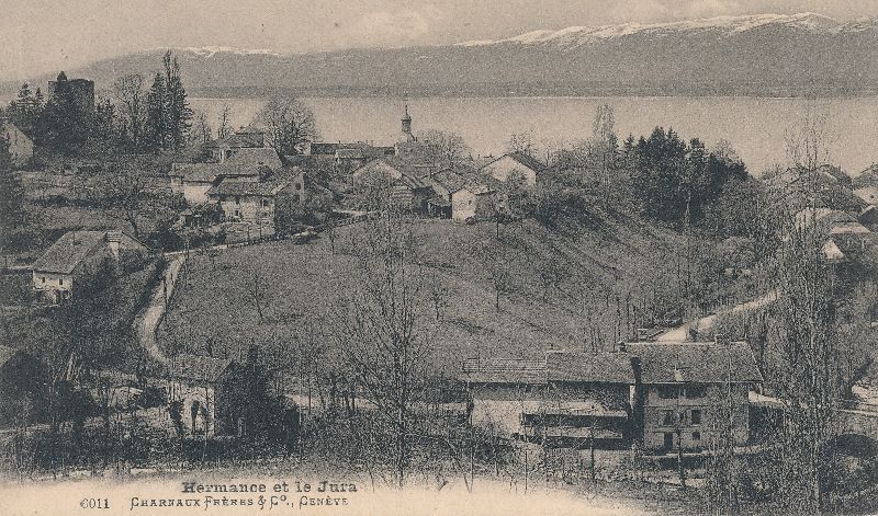Cartoline postali: Hermance - et le Jura + 1907 – Usato da Emmenbrücke venduto da teestube
