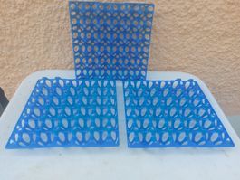 Blaue Kunststoff-Eierhorde;  Spülmaschinengeeignet 3er SET
