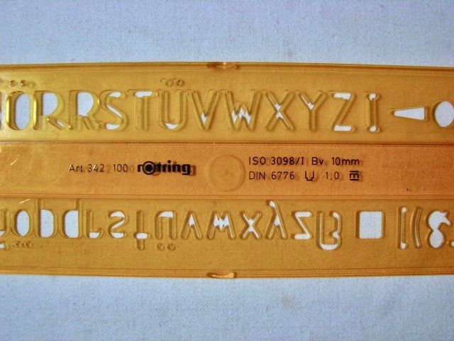 ROTRING Schablone Lineal Norm Schrift Buchstaben Ziffern (Gebraucht) in ...