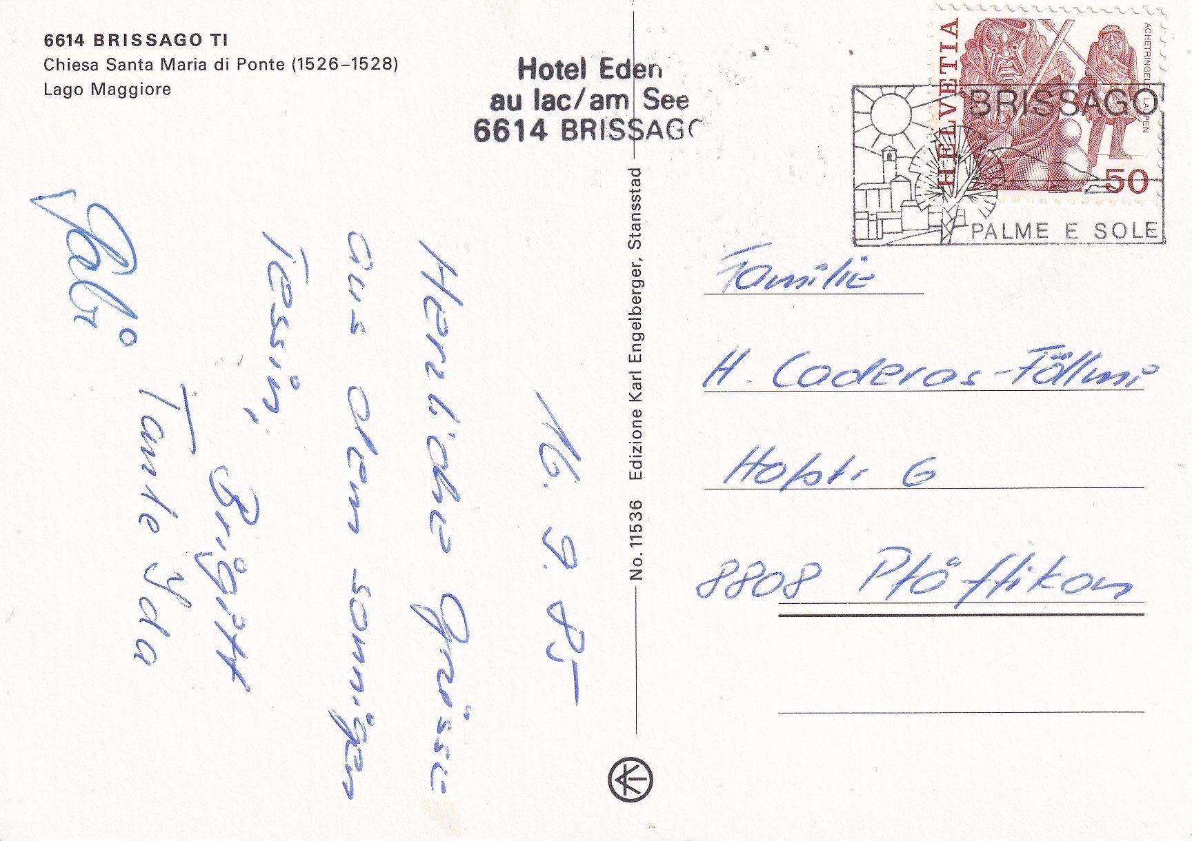 Cartoline postali: Brissago /ay – Usato da Hombrechtikon venduto da Rudolf07 1