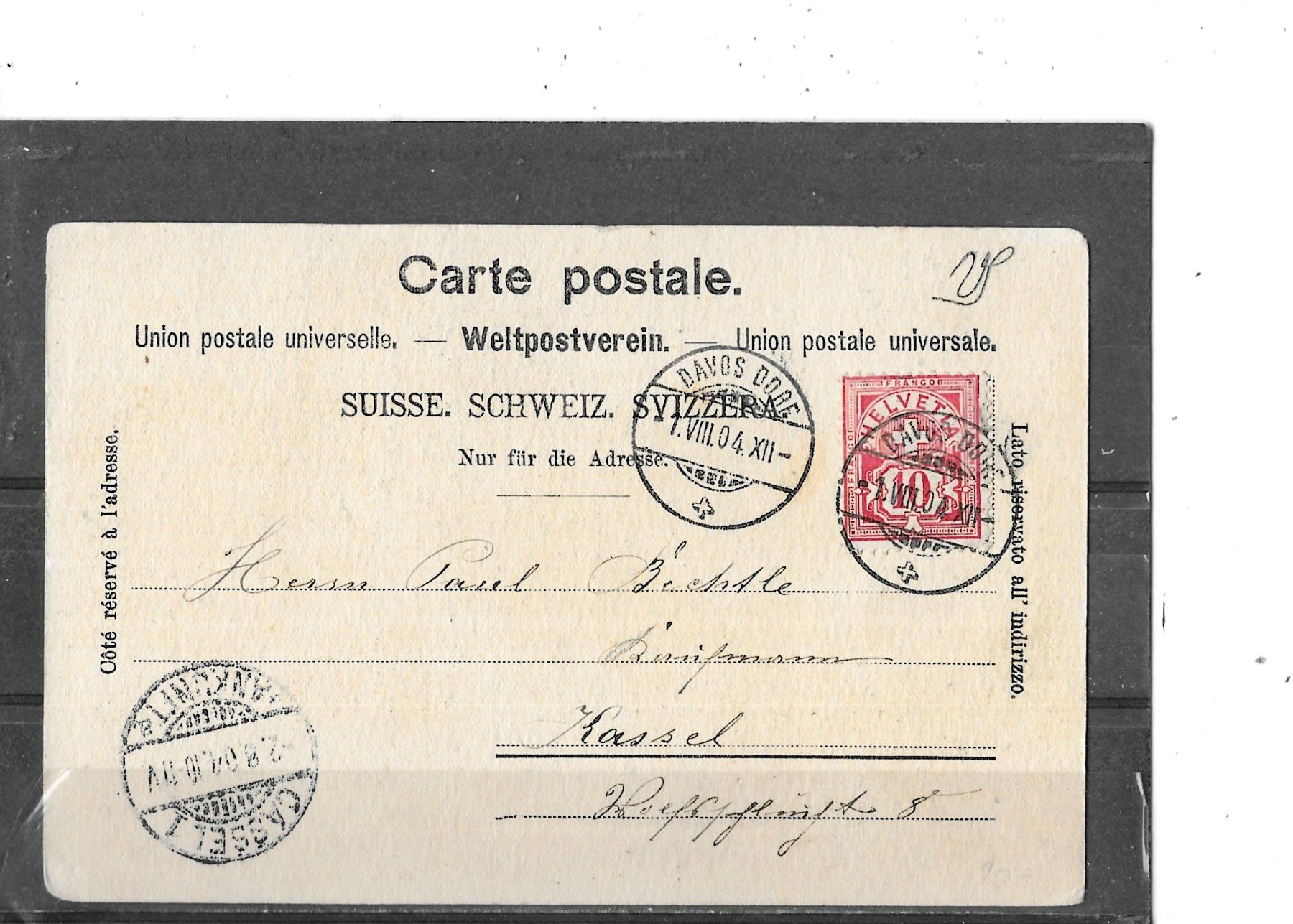 Cartes postales: GR Gruss aus Davos 1904 mit Post und Postkutsche – D'occasion à Schocherswil par Wilare 1