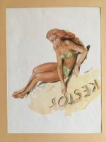 🟡Antik Original Reklame 1947 Sexy PIN UP EROTIK Bikini 40er