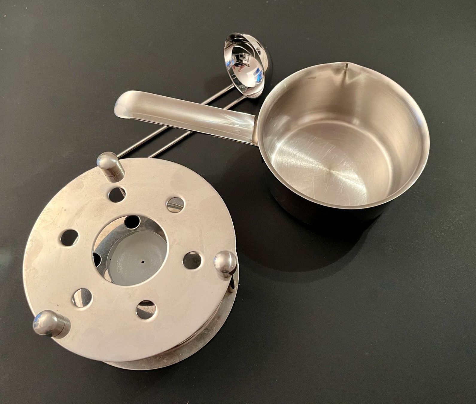 Elettrodomestici da cucina: Schokolade-Fondue Set, Chromstahl, – Usato da Fehraltorf venduto da Wypa 3