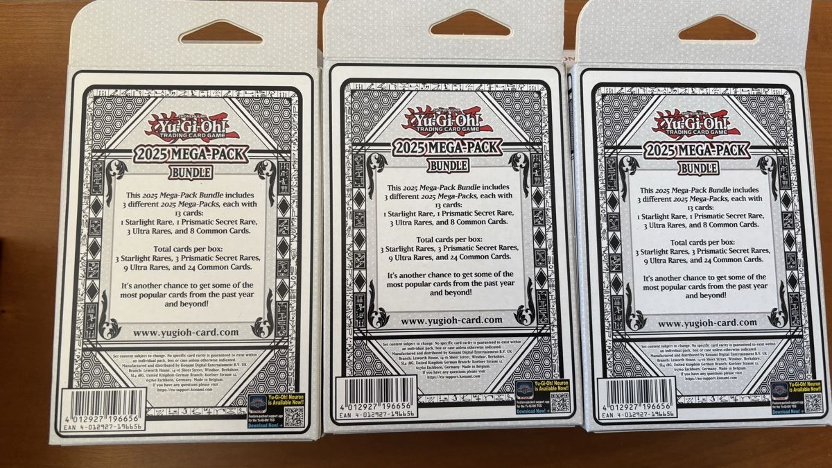 Yugioh Carte collezionabili: 3 Yu-Gi-Oh 2025 Mega-Pack Bundle Boxen Neuware – Nuovo e nell'imballaggio originale da Wetzikon ZH venduto da pinkilady44 1