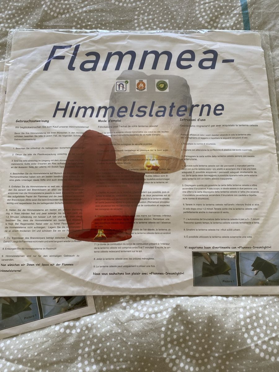 Laternen: Flammea Himmelslaterne Neu  – Neu und originalverpackt aus Zürich von Angela69 3