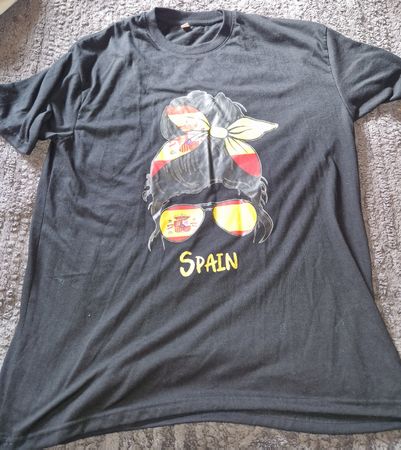 Schwarzes T-Shirt Spanien-Motiv, Grösse XXL