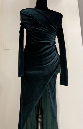 Robe vert kaki en velours - jamais portée