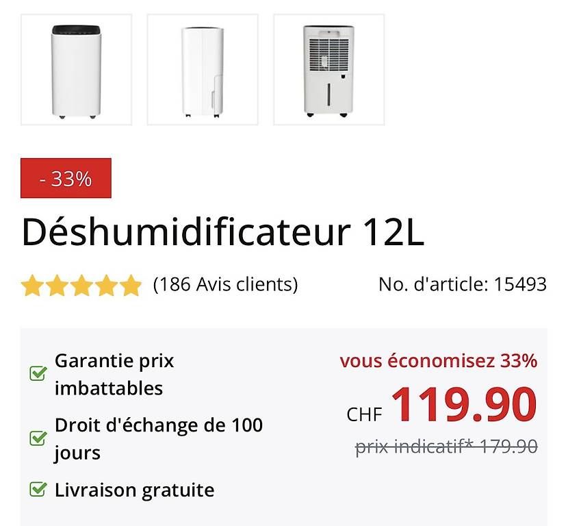 Deumidificatori: Déshumidificateur NEUF – Nuovo e nell'imballaggio originale da Marchissy venduto da trilud 2