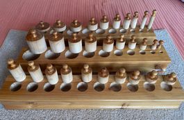 3 Montessori Lernspielblöcke mit Zylindern