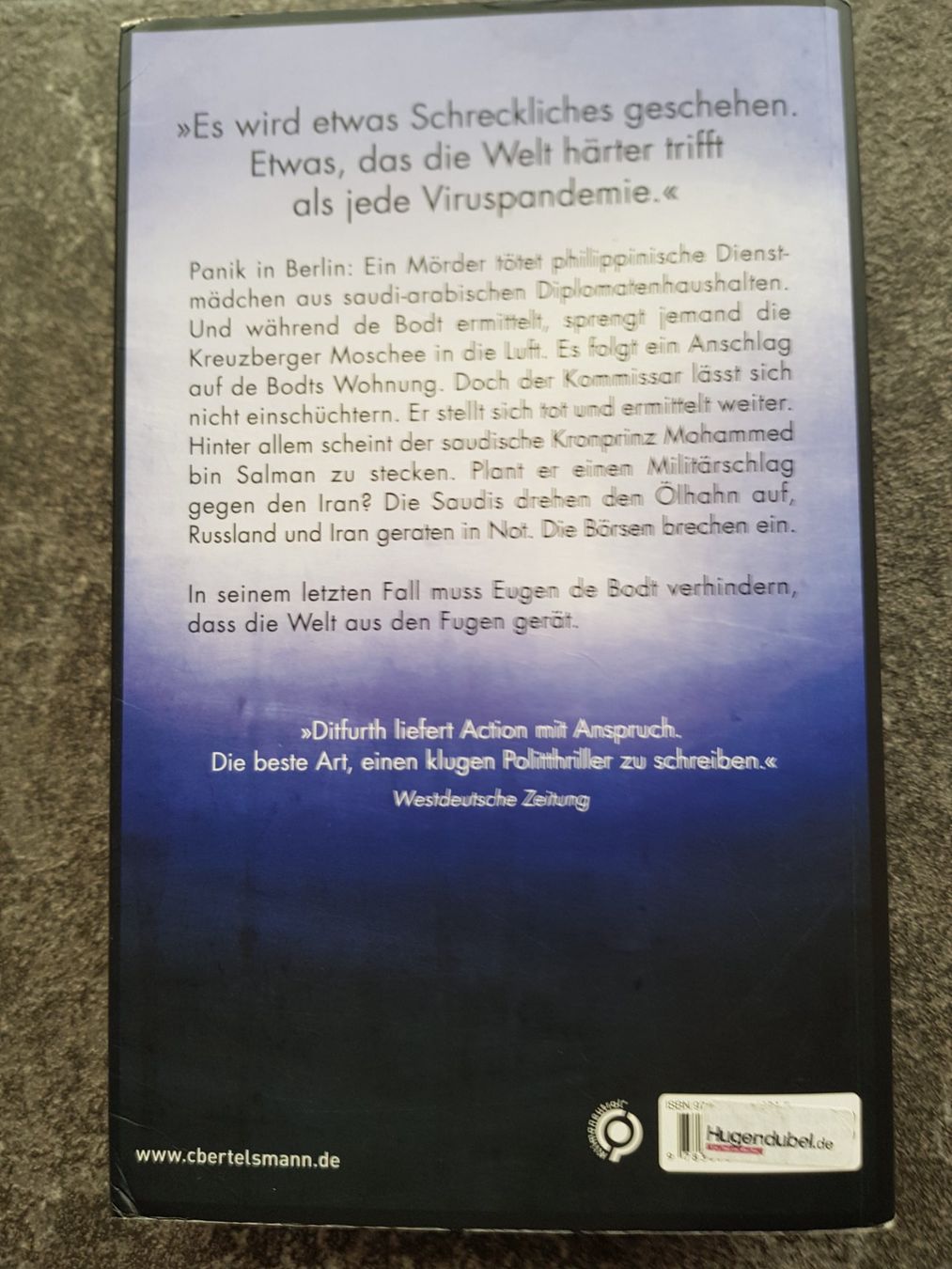 Libri: ENDZEIT / Christian V.Ditfurth / Ein de-Bodt-Thriller – Usato da Dietikon venduto da marconi07 1