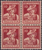 1916, J6 im ungestempelten Viererblock, Kat: 200.- günstig!
