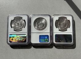 Lot dollar Morgan NGC grade Silber 🔥
