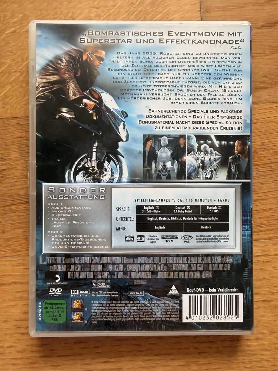 Tutti i DVDs: I, Robot - DVD Special Edition 2-Disc Set – Usato da Kölliken venduto da nerdorado 1