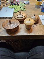 4 Holzschalen Holzdosen (D1)
