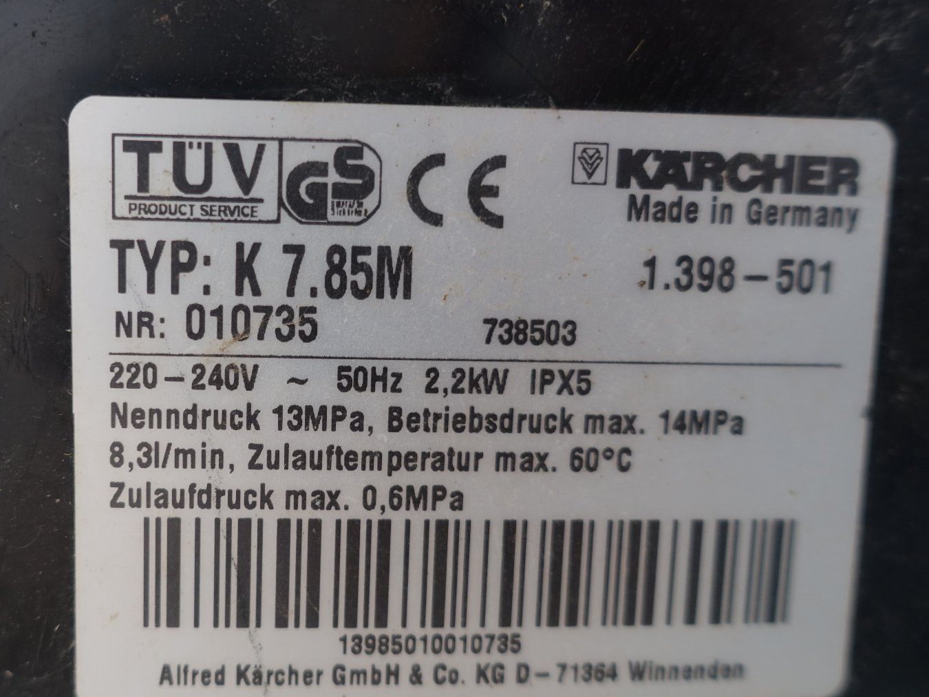 Kärcher Idropulitrici ad alta pressione: Kärcher K7.85M mit Rotationsdüse – Usato da Kloten venduto da Swissisland 7