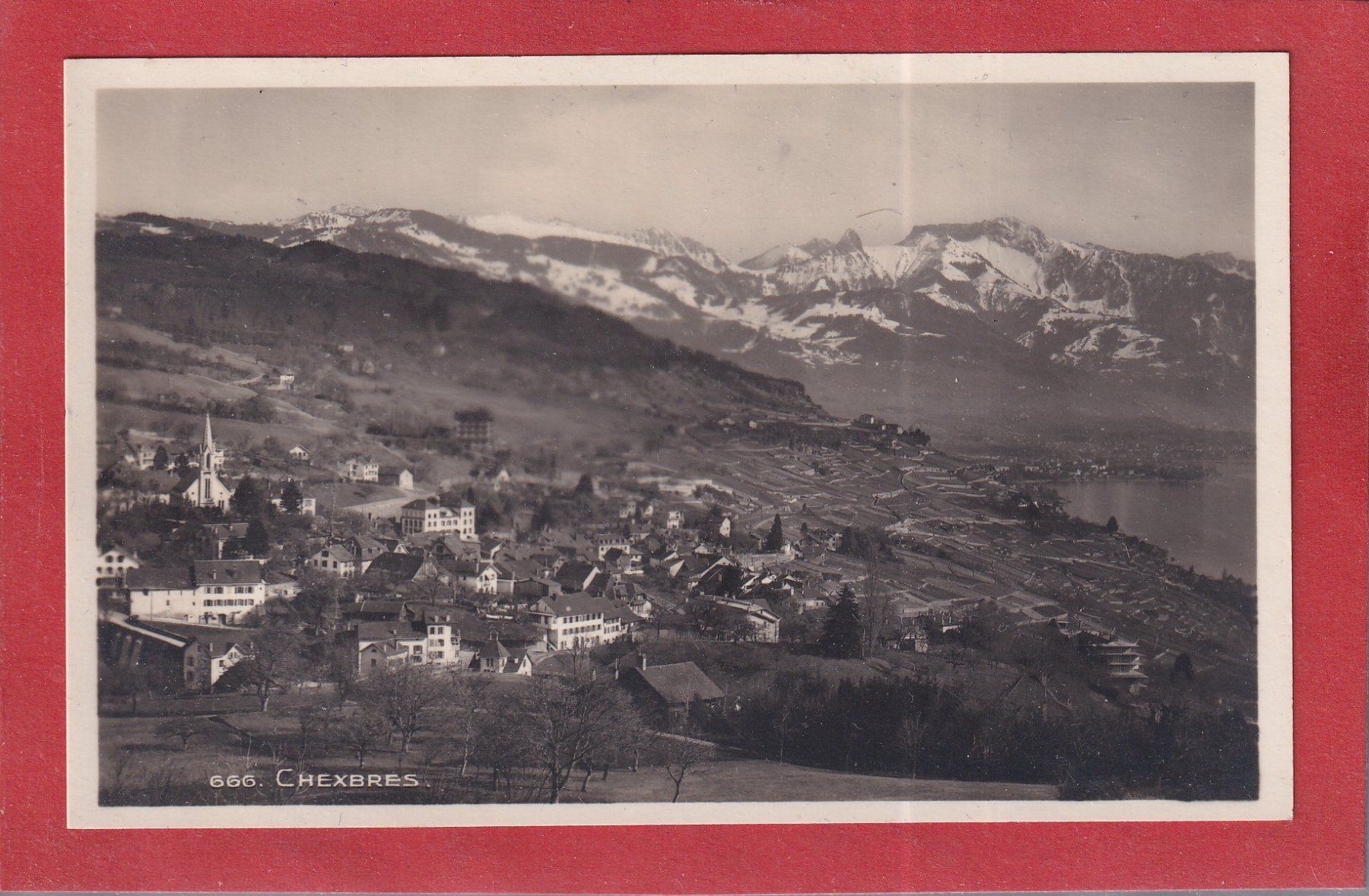 Ansichtskarten: Chexbres - vue générale - 1953 – Gebraucht aus Orvin von Pyaeschli