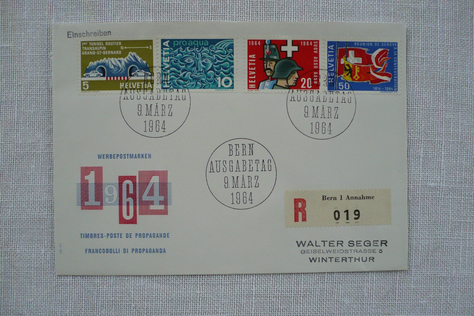 Tutti i francobolli: 1964 FDC Werbemarken SBK 406 - 409 – Usato da Zürich venduto da saltandpepper008