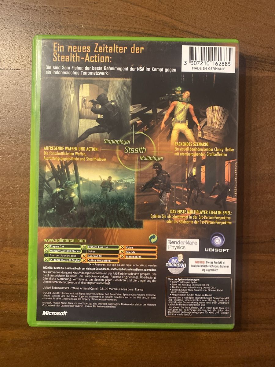 Microsoft Giochi: Tom Clancy's Splinter Cell: Pandora Tomorrow für Xbox – Usato da Thunstetten venduto da Virus_33 2