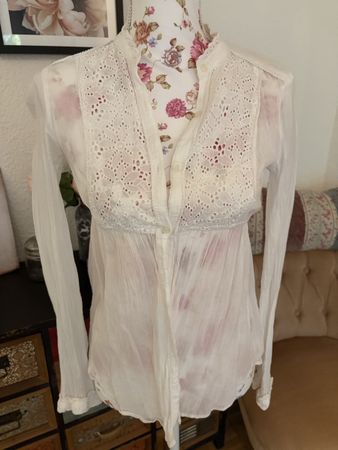 Spitzenbluse weiss TRF by Zara Gr S