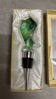 Bouchon de bouteille décoratif en verre de murano vert