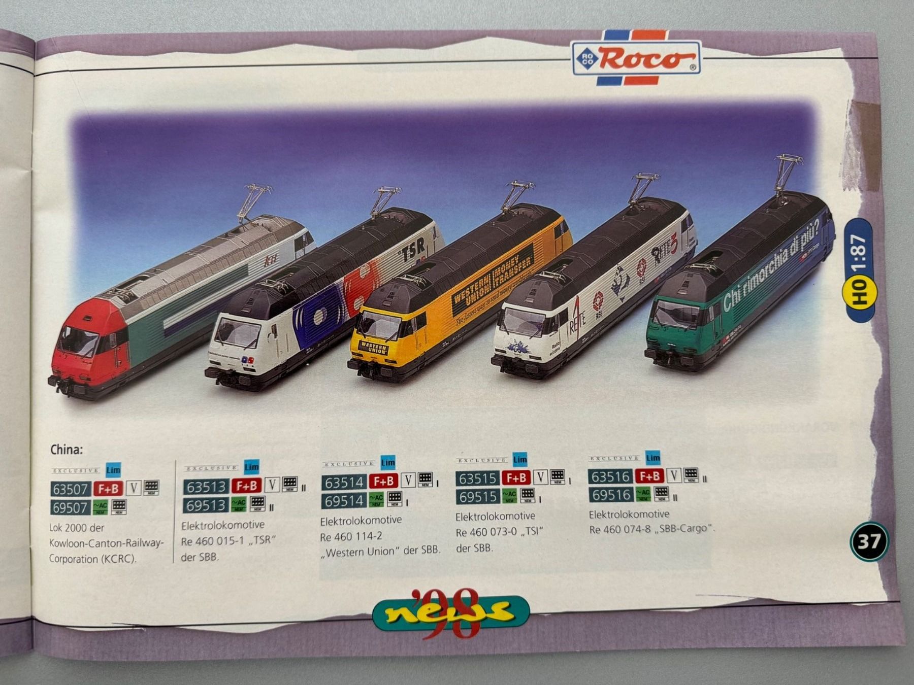 Roco Modellini di ferrovie: ROCO - Gesamtkatalog 1998 – Usato da Fehraltorf venduto da Success 2