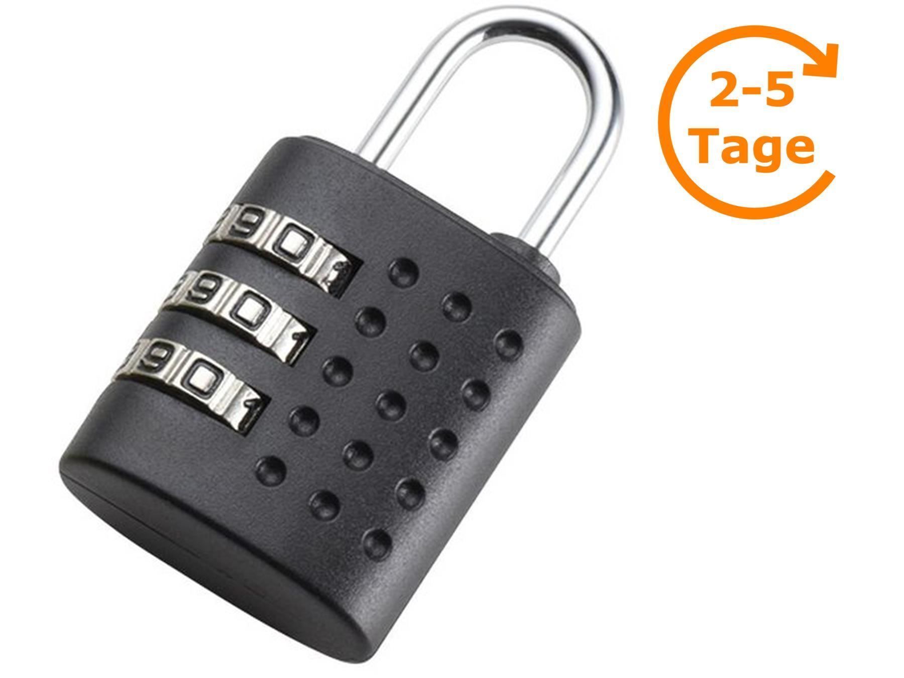 Schlösser: Zahlen-Gepäckschloss, 3-stellig, schwarz – Neu und originalverpackt aus St. Gallen von cointec