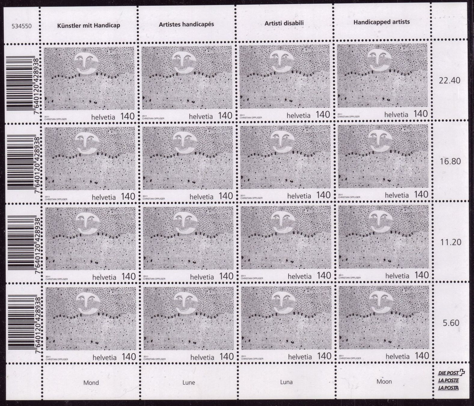 Tutti i francobolli: 2011 Mond Bogen postfrisch  KW 67.- – Nuovo (secondo la descrizione) da Eggersriet venduto da stamp303