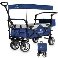 VESKA Bollerwagen faltbar blau/grau