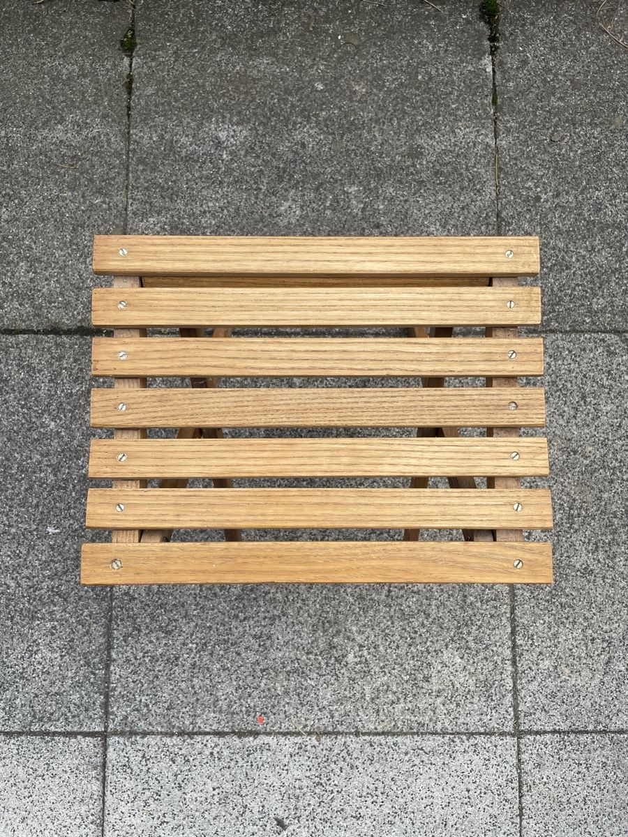 Sgabelli: Ancien Tabouret Pliable en Bois – Usato da Vallamand venduto da Bricbracbroc82 3