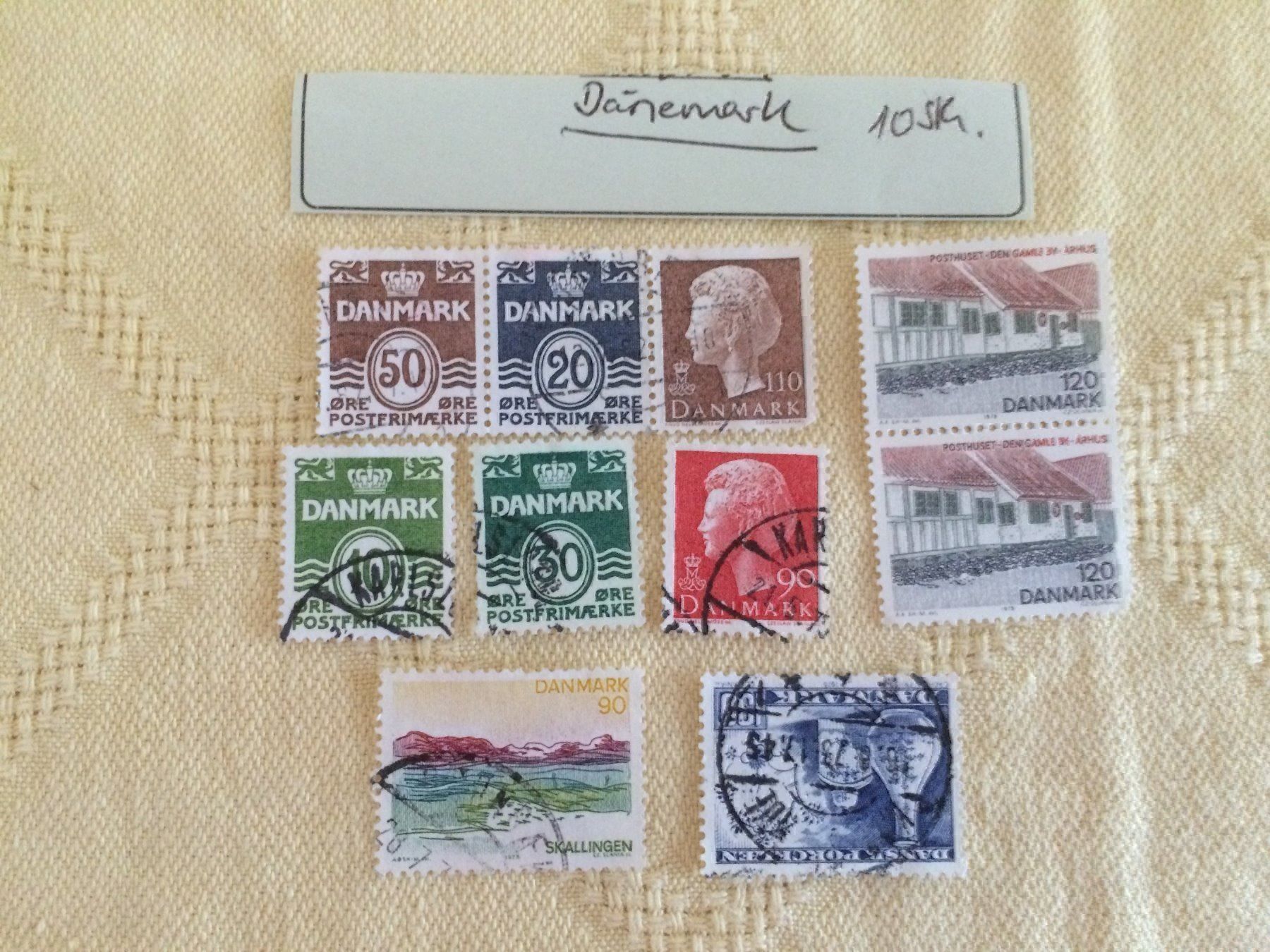 Alle Briefmarken: 10 Stk. Briefmarken DÄNEMARK,gestempelt – Gebraucht aus Buchs AG von ReaNaTsch