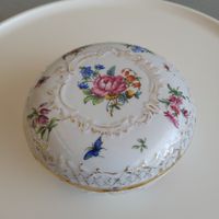 1898 Jugenstil Porzellan Bonbonière / Handbemalte dekor