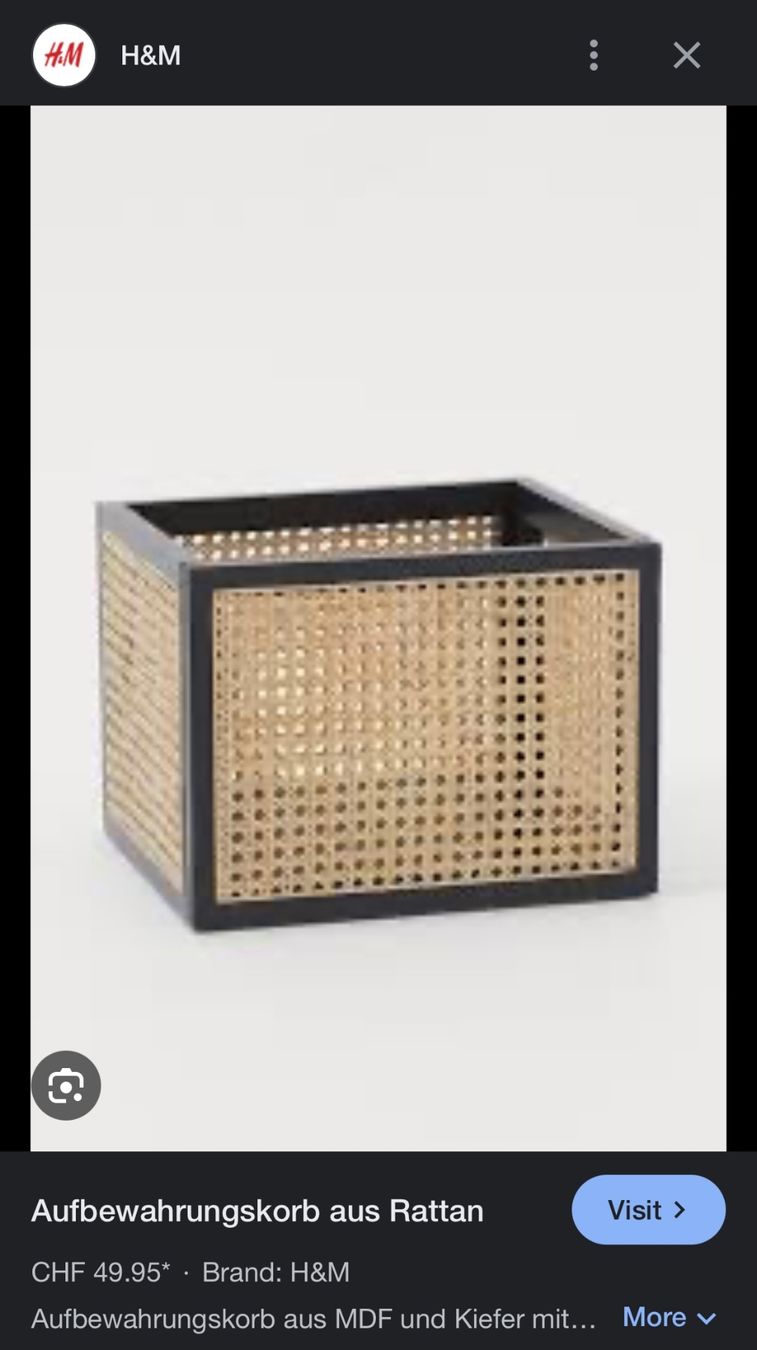 2x H&M home, Aufbewahrungskorb aus Rattan, Wiener Geflecht (Gebraucht) in  Aarburg fr CHF 50  nur Abholung auf Ricardo kaufen