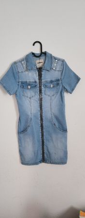 Vestito Jeans Zebra XS Cerniera Primavera Estate Donna