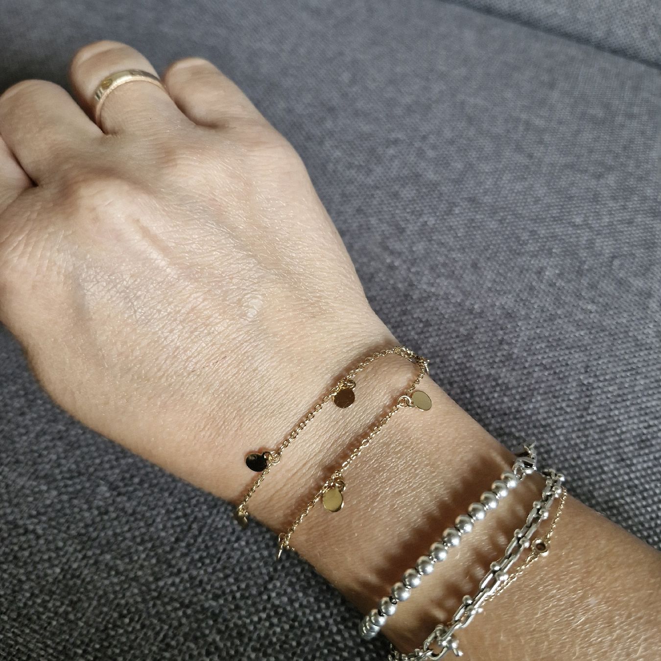 Bracciali & Braccialetti: Goldkette Doppelarmband oder Fusskette 37cm – Usato da Forch venduto da nadinepalermo