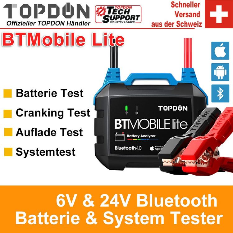 TOPDON BT Mobile Lite 12V Auto Batterietester Bluetooth