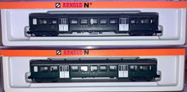 (2)Arnold Voiture CFF, lot de 2 voitures 2eme et 3eme classe