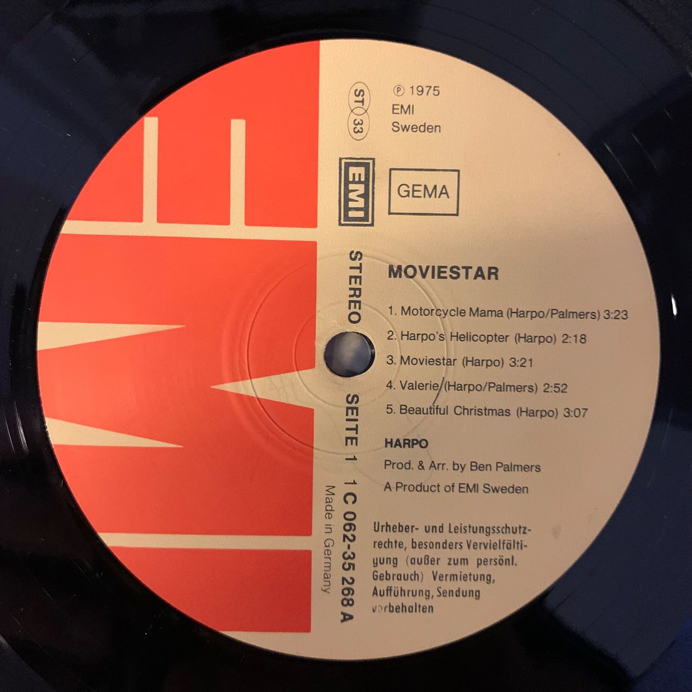 Dischi in vinile: Harpo - Moviestar, 1975 LP Vinyl – Usato da Aesch BL venduto da BernisFlomi 2