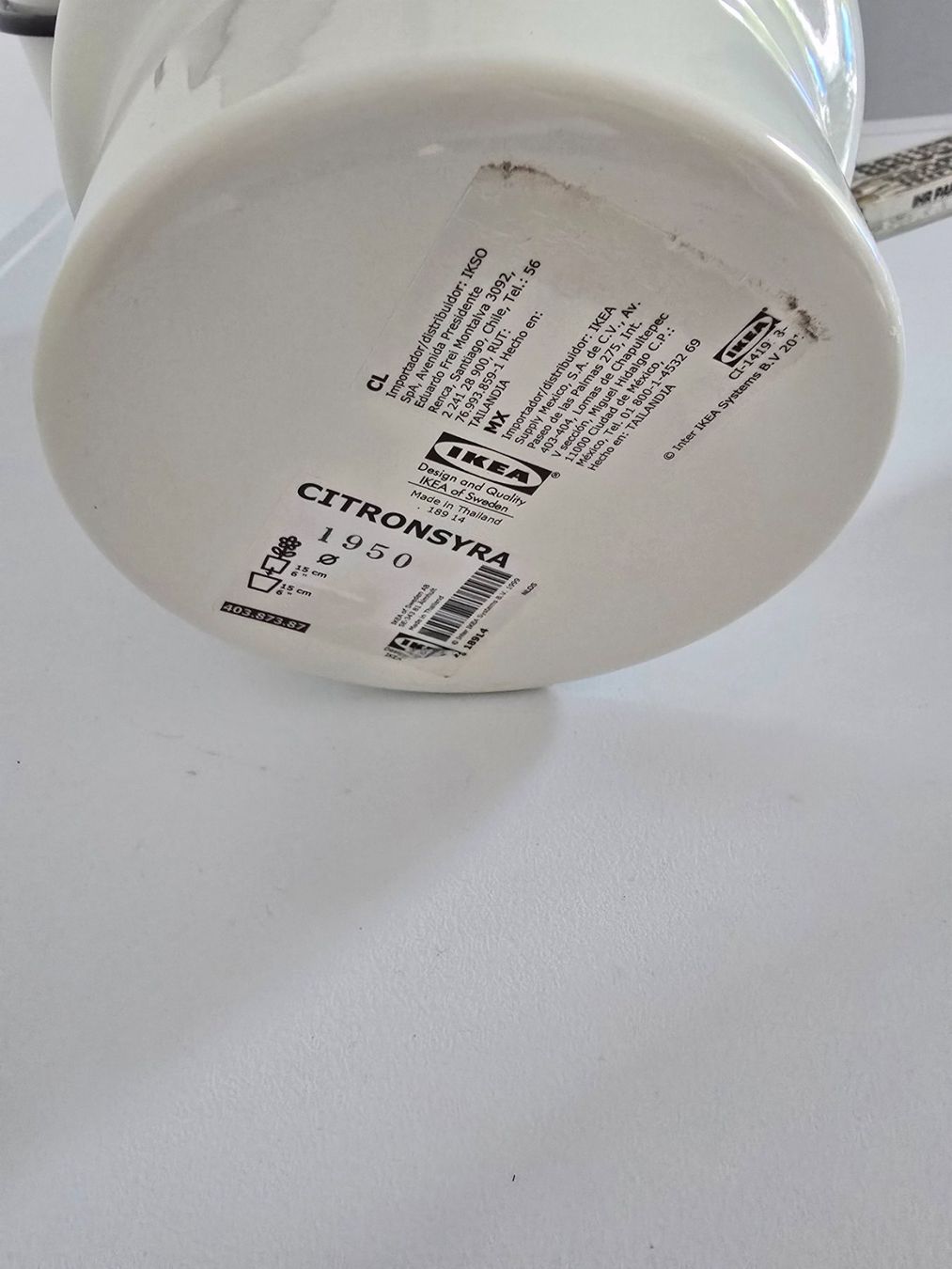 Ikea Vasi per fiori: IKEA CITRONSYRA Blumenübertopf Emaille, weiss, – Usato da Bergdietikon venduto da ewa1005 6