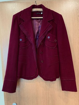 Jacke 50% Wolle/50%Viskose, OPINION, Gr 38, Farbe: aubergine