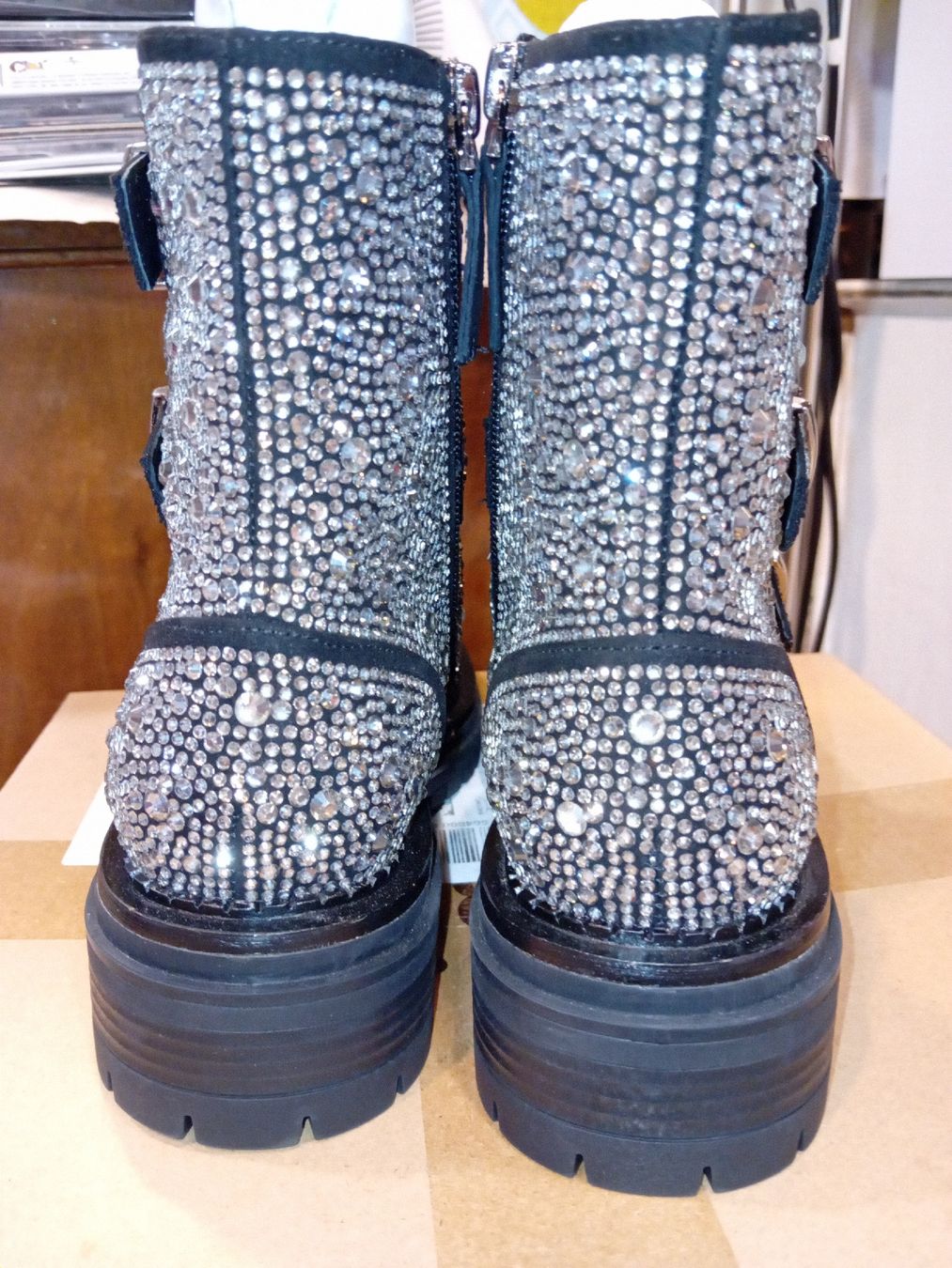 Scarpe da donna: anfibi strass argento tg 36 nuovi – Nuovo e nell'imballaggio originale da Biasca venduto da Old_6blh 3