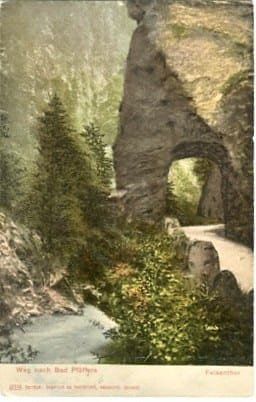 Cartoline postali: Pfäfers, Bad Pfäfers, Felsenthor – Usato da Ottikon b.Kemptth. venduto da Neptun1974