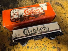 ALTER MÄRKLIN ZUGWAGEN IN ORIGINAL BOX CARLSBERG BIER