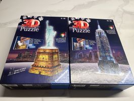 2 Ravensburger 3D Puzzles Statue und Empire State Building