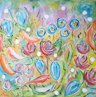 SALE!! Gemälde Blumen expressiv Künstler: Manuela Reitz