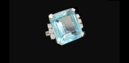 Aquamarin  7.8ct tadellos - 6 Diamanten - 18k - Meer blau ❤️