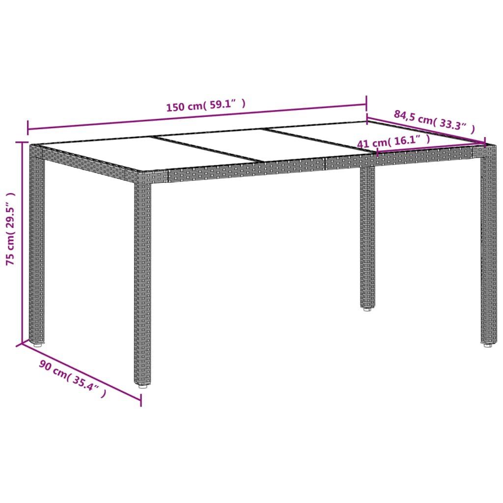 Vidaxl Tavoli: vidaXL Gartentisch mit Glasplatte Hellgrau 150x90x75 cm – Nuovo (secondo la descrizione) da Bonstetten venduto da SurpriseShop 2