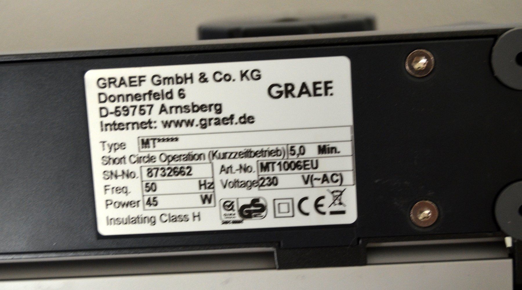 Graef Elettrodomestici da cucina: Graef MYtiny mt1006eu Schneidemaschine  /  trancheuse – Usato da Collonges venduto da arashee 5