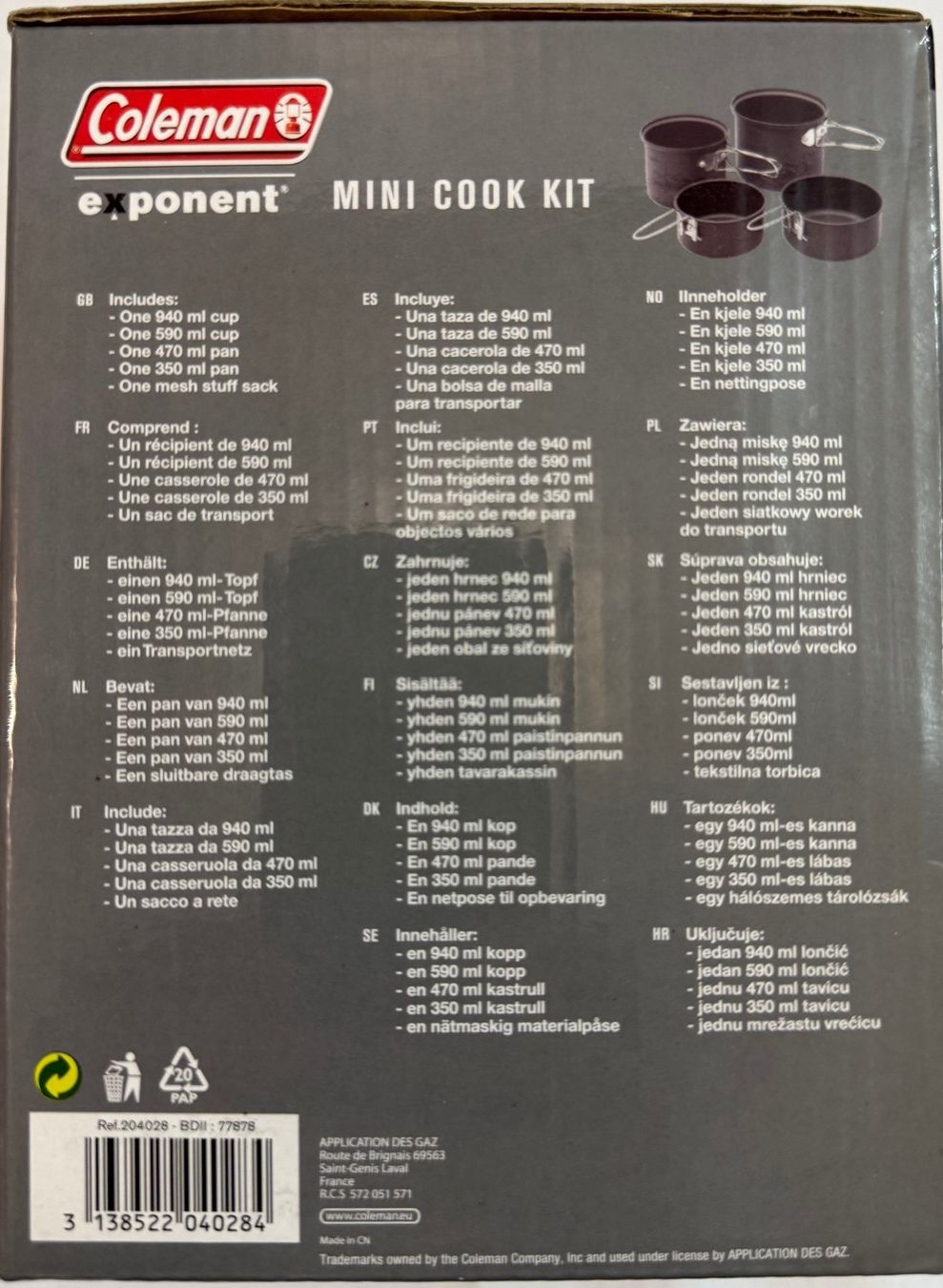 Set di piatti: Trekking-Geschirr, 4-teilig (Aluminium) – Nuovo e nell'imballaggio originale da Wil SG venduto da Midaco 4