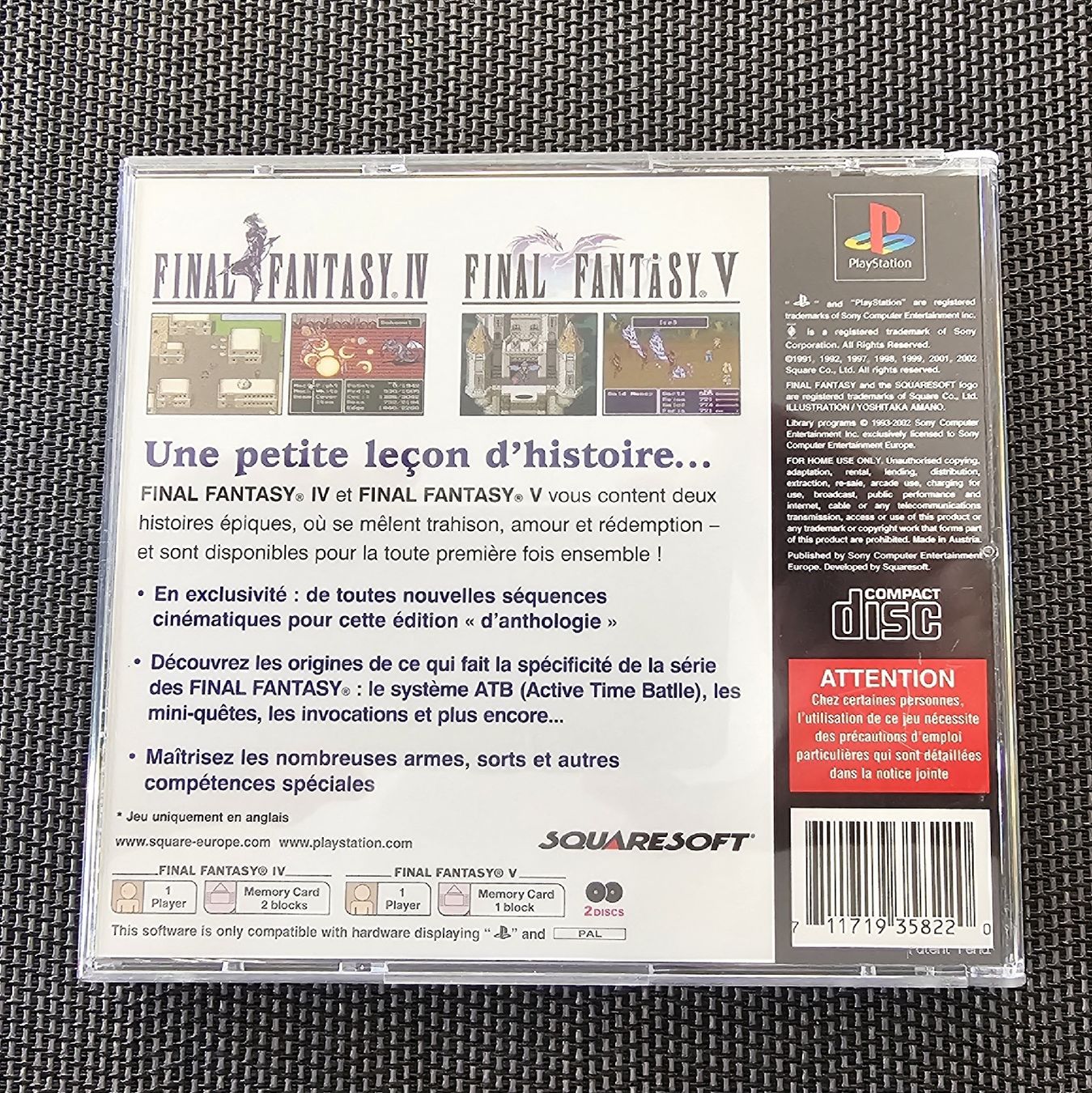 Giochi: Jeu Playstation PAL - Final Fantasy Anthology  – Usato da Attalens venduto da YancaR 1